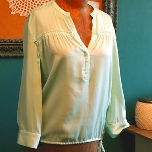 BCBGMAXAZRIA Opaline Green Evander Blouse - Size L